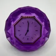 Vintage 1992 Avon Facets of Time Birthstone Clock Purple Gem Jewel Analog