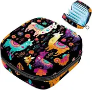 Period Bag,Sanitary Napkin Storage Bag,Animal Alpaca Llama Print,Tampon Holder for Purse