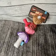 Bark Box Kabob Plush Dog Toy BBQ Squeak Crinkle Multipart Toy Sniffs Kebab New