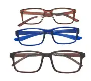 3 Pack Reading Glasses Readers Men Square Classic Frame Random Color