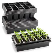 20 Cell Plug Seedling Starter Trays (15"x11"x3") with Plastic Flat Seed Start...