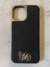 MIMCO UNITE HARD CASE FOR IPHONE 12 PRO MAX BLACK LIGHT GOLD RRP:$89.95
