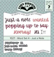 Karen Burniston Word Set 4 Just A Note Die