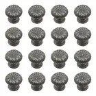 16 pcs Bronze Antique Knob Handles Flower Pattern Jewelry Box Drawer Cupboard