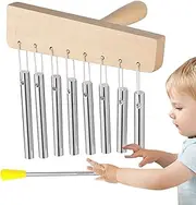 JIEBWCHA Bar Chimes | 8 Tone Chime With Knock Stick | Hand Percussion Instruments, Sound Healing Instruments for Adults Women Men Beginners