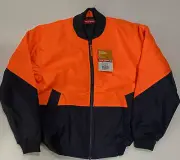 Hard Yakka Flying bomber Jacket Orange/Navy waterproofed winter warm workwear