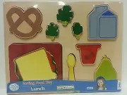 Guidecraft - Kids Sorting Food Tray- Lunch- Wood Puzzle Learning Toy NEW- Sealed
