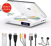 Mini DVD CD Player with Built-In Speaker All Region Free HDMI RCA USB Compact