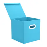 Non-woven Fabric Storage Box Folding Laundry Baskets Bin Closet Drawer Organizer Storage Baskets BLUE COLOR