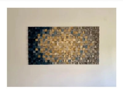 Acoustic Diffuser Panel, Geometric Black- Gold - Acoustic Diffusion Wall Panels