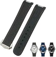 [XNWKF] 20mm Curved End Rubber Watchband Fit for Omega Seamaster 300 AT150 Aqua Terra 8900 Speedmaster Silicone Watch Strap Tools