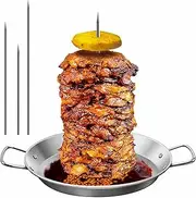 Vertical Skewer Grill, Stainless Steel with 2 Brushes and 3 Removable Skewer Sizes (8-inch, 10-inch, and 12-inch) for Al Pastor, Shawarma, and Chicken Skewers is perfect for tortilla makers a