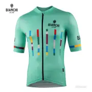 NEW Bianchi Milano FANACO Short Sleeve Cycling Jersey : CELESTE