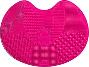 Sigma Beauty Large Makeup Brush Cleaning Mat - Silicone Makeup Brush Cleaning Mat with Suction Cups - 7 Textures For Thorough & Quick Makeup Brush Cleaning - Pink