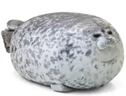 Aiducho Chubby Blob Seal Pillow Stuffed Cotton Plush Animal Toy Cute Ocean Pillow Pets Grey Small 30cm