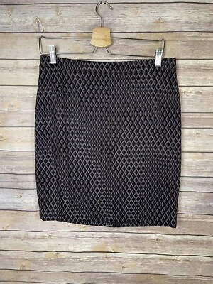Loft Size 6 NWT Pencil Skirt Zip Back Diamond Pattern Career