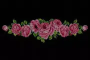 Flowers Embroidery machine design. Border cross stitch pattern