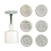 Moon Cake Mold with 6 Seals Bag Midautumn Moon Cake Mold Pressed Cookie