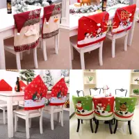 在飛比找蝦皮購物優惠-時光小店#新款圣誕節椅子套裝飾物圣誕布藝餐椅套椅背圣誕老人雪