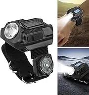 AIOWZZY Wrist Watch Lamp Torch, Tactical Compass LED Flashlight Tactical Watch Wristlight Rechargeable Torches Light Pocket Handheld Flash for Camping Fishing Repairing Night Hiking Climbing