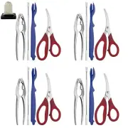 Seafood Tools Set includes 4 Crab Crackers 4 Seafood Fork 4 Lobster Crackers ...