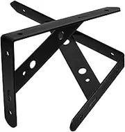 TEMPNAP 2pcs Heavy Duty Black Metal Triangle Shelf Brackets for Wall Mounting Versatile Right Angle Supports for Shelves Decorative for Home Office Storage