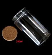 1pc 300ml Cylindrical Wish bottle Ultra-transparent Glass Bottles & Corks Jars