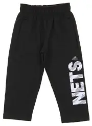 Adidas NBA Toddlers Brooklyn Nets Vertical Cut Fleece Pants, Black