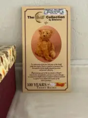 Enesco 100 years of Steiff Bears 1900’s Porcelain Bear with Pewter Elephant Pull