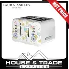 Laura Ashley 4 Slice Toaster - Elvenden White & Silver SBT583WS