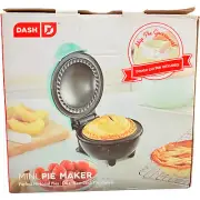 Dash Mini Pie Maker in Auqua Dual Non Stick Pie Plates New In Box