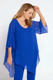 Genevieve Chiffon Top - Royal Blue