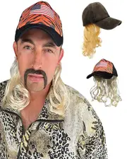 Tiger King Joe Baseball Cap Mullet Wig