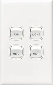 HPM Excel 10A Fan Light Heat x 2 4 Function Switch, White