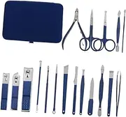 FOMIYES Ergonomic Nail Clippers Set 18-piece Manicure Kit Nail Cutting Tools Stainless Steel for Men Women