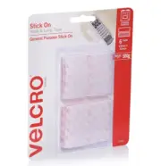 VELCRO Brand 25 x 50mm Stick On Hook and Loop Tape - 6 Pack