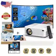 Sleek Mini Projector: 4K Support, Bluetooth Connectivity & 12000 Lumens