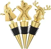 GRADENEVE 3pcs Christmas Wine Corks Wine Stoppers Bulk Xmas Wine Cork Bottle Stopper Collection Wine Bottle Caps Xmas Wine Stoppers Novelty Wine Bottle Stoppers Wine Stopper Xmass