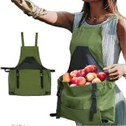 FCOUIID Harvest Apple Picking Bag - Waterproof 600D Fruit Storage Apron Pouch for Outdoor Orchard, Farm, Garden, Heavy Duty green