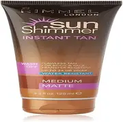 Rimmel London Sun Shimmer Instant Tan Wash 125 ml, Medium Matte