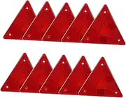 ULTECHNOVO 10pcs Automotive Triangle Warning Sign Red Reflective Road Safety Sign for Truck Easy to Store Set up Night Driving Tail Hazard Sign Roadside Hazard Triangle Reflective Sign