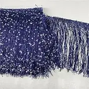 YYCRAFT 6" Hoogram Sequin Chainette Tassel Fringe Trim by The Yard Garland Dance Costume Trimming Party Decoration(5 Yards,Navy
