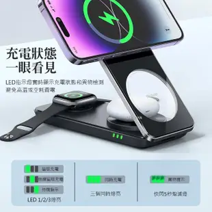 【Mcdodo 麥多多】三合一磁吸無線充電盤充電器充電座 合平(iPhone/Apple Watch 7/6/5/4/3/2/AirPods Pro)