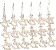 COOPHYA 1 Set Wooden Horse Ornaments Animal Shaped Wood Embellishments Jute Twine for DIY Projects Rustic Home Decor Party Decorations