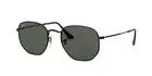 RAY BAN | NEW | HEXAGONAL MEDIUM | FLAT LENS | 3548N 002 - 58 | BLACK | GREEN