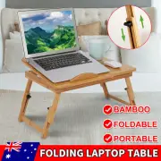 Adjustable Foldable Laptop Table Portable Desk Cup Slot Computer Bed Study Stand