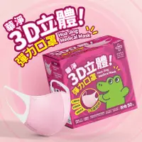 在飛比找momo購物網優惠-【華淨醫材】3D立體醫療口罩-粉(幼幼50入/盒)