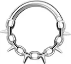 Titanium Septum Ring Daith Hoop 16G ASTM F136 Surgical Titanium Spiked Chain Nos
