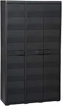 Garden Storage Cabinet with 4 Shelves Outdoor Organizer Black Durable Storage Unit