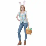 Easter Bunny Hare Rabbit Headband Vest Holiday Dress Up Womens Costume Kit